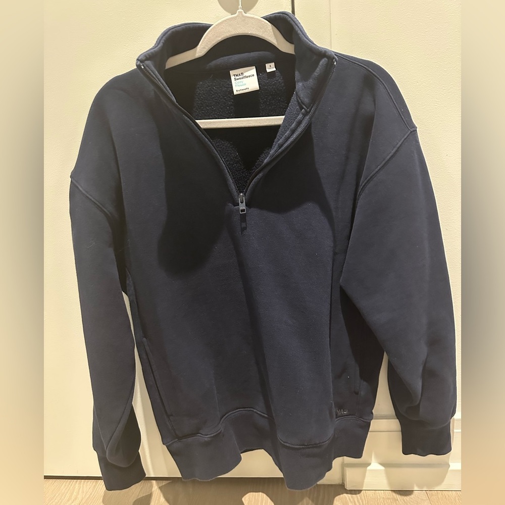Aritzia Boyfriend Fit Quarter Zip in Admiral